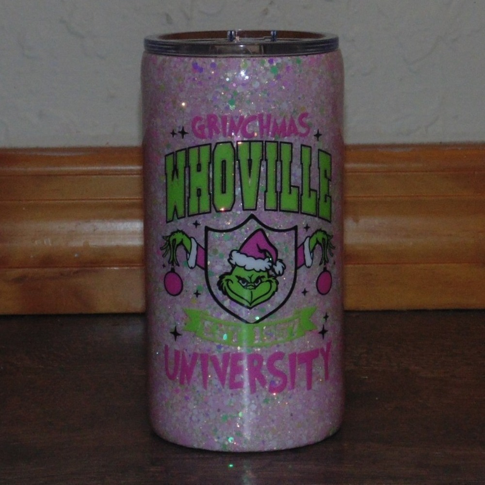 Unbranded Grinchmas Whoville‎ University Tumbler Unisex OS Pink Good Glitter Cup